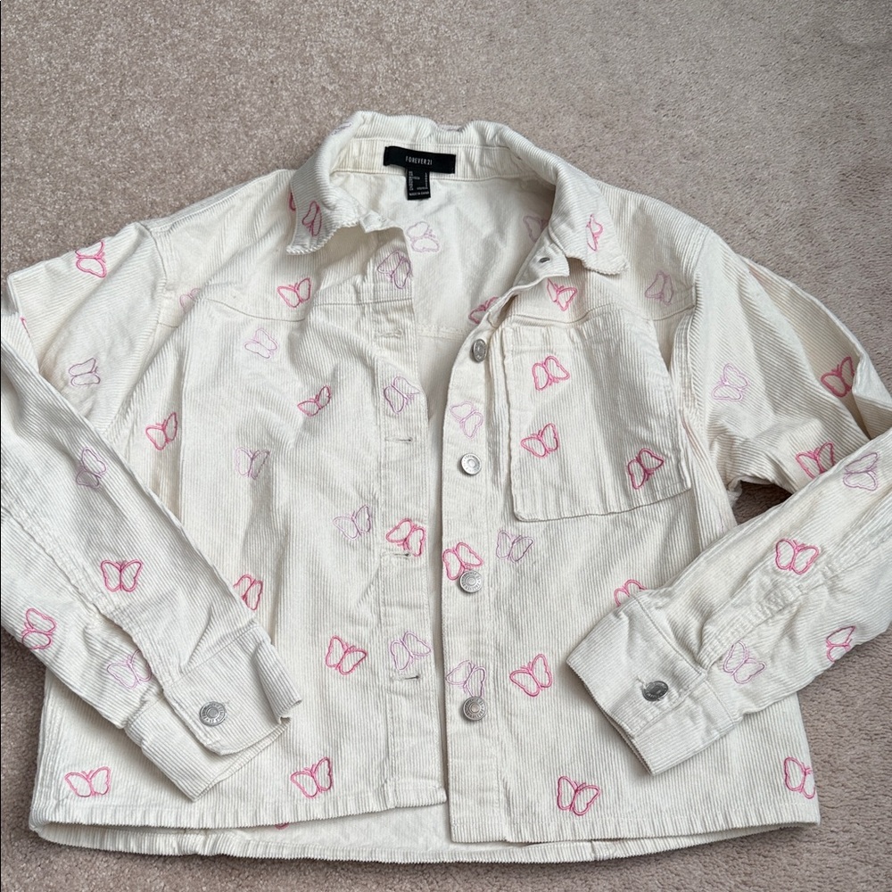 Forever 21 corduroy butterfly jacket SZ L